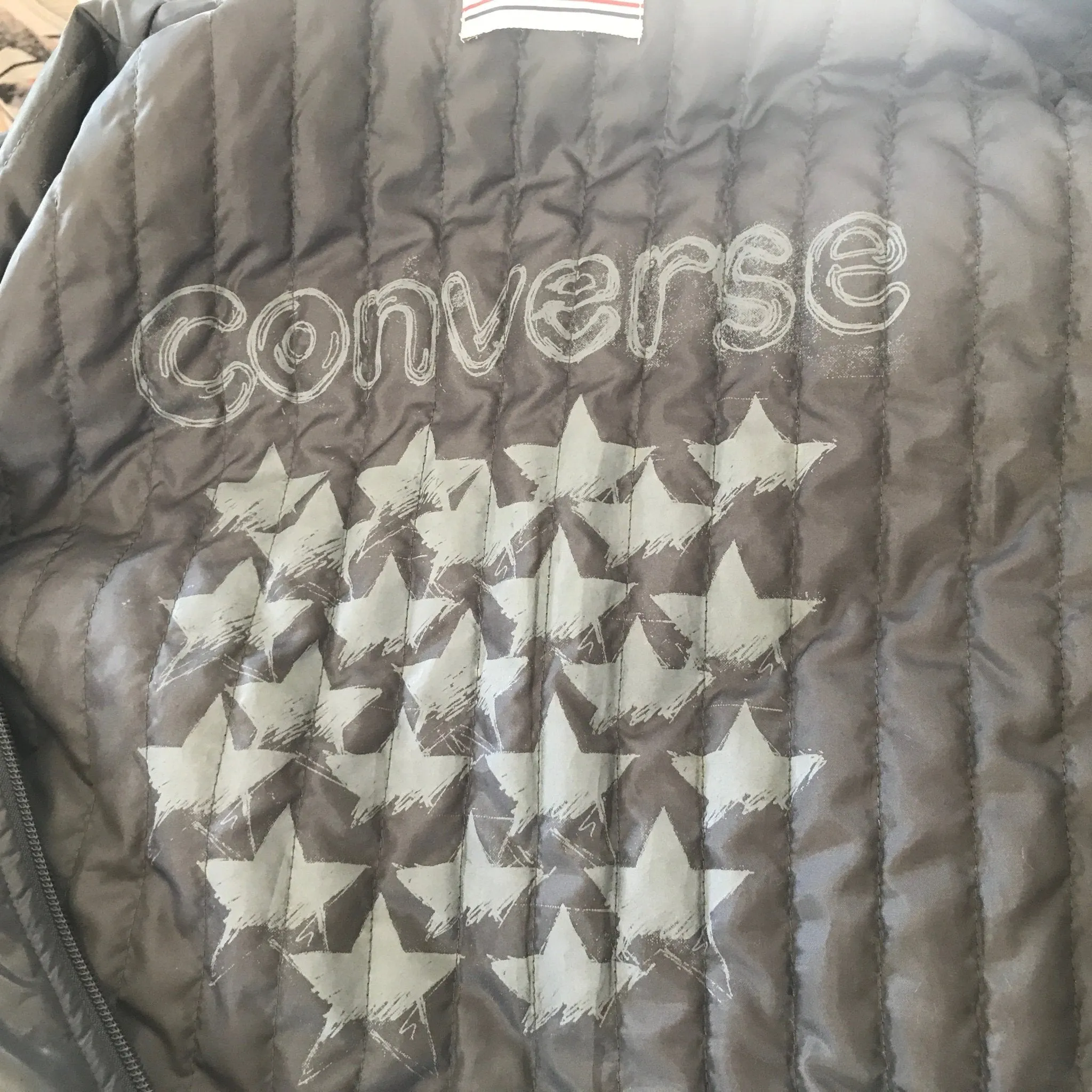 1990's Vintage Converse Bomber Jacket Grey Sz S - OOAK