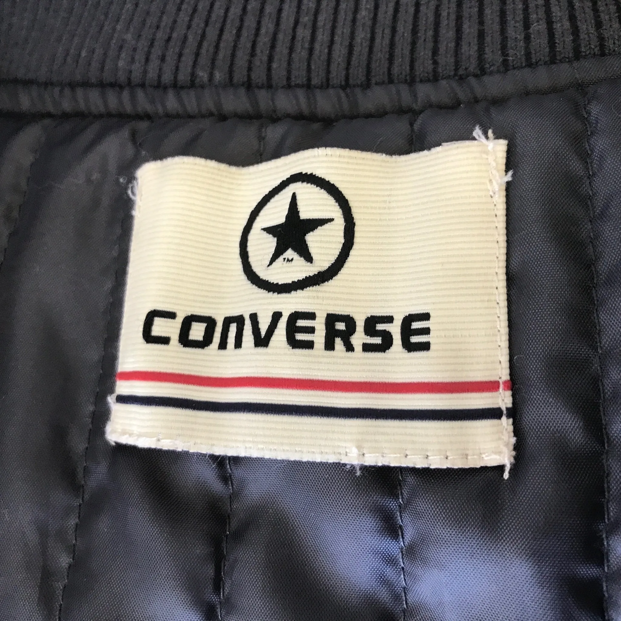 1990's Vintage Converse Bomber Jacket Grey Sz S - OOAK