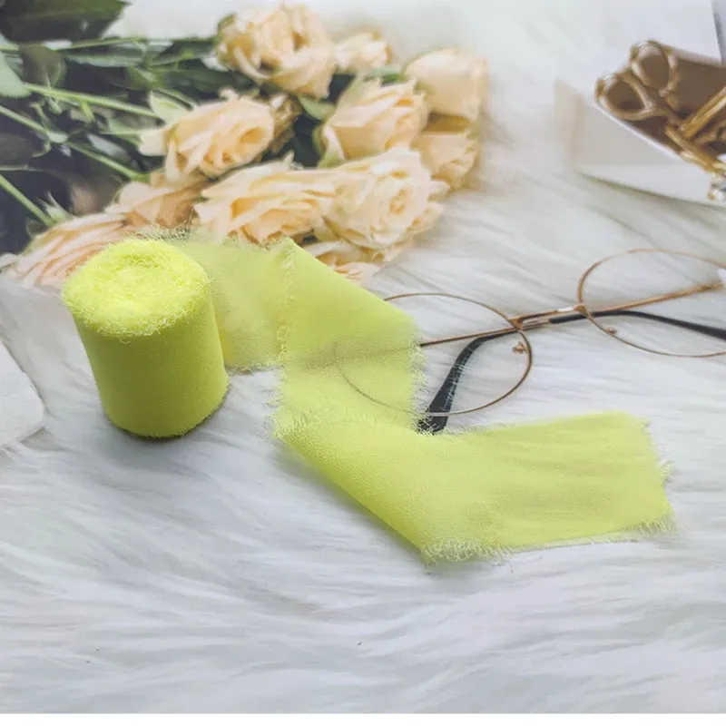 5 Meter / Eternal Roses Chiffon Silk Decoration Ribbon