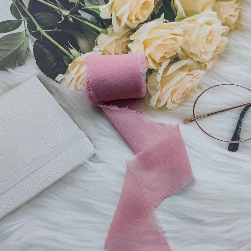 5 Meter / Eternal Roses Chiffon Silk Decoration Ribbon