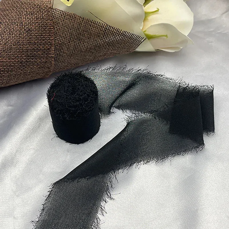 5 Meter / Eternal Roses Chiffon Silk Decoration Ribbon