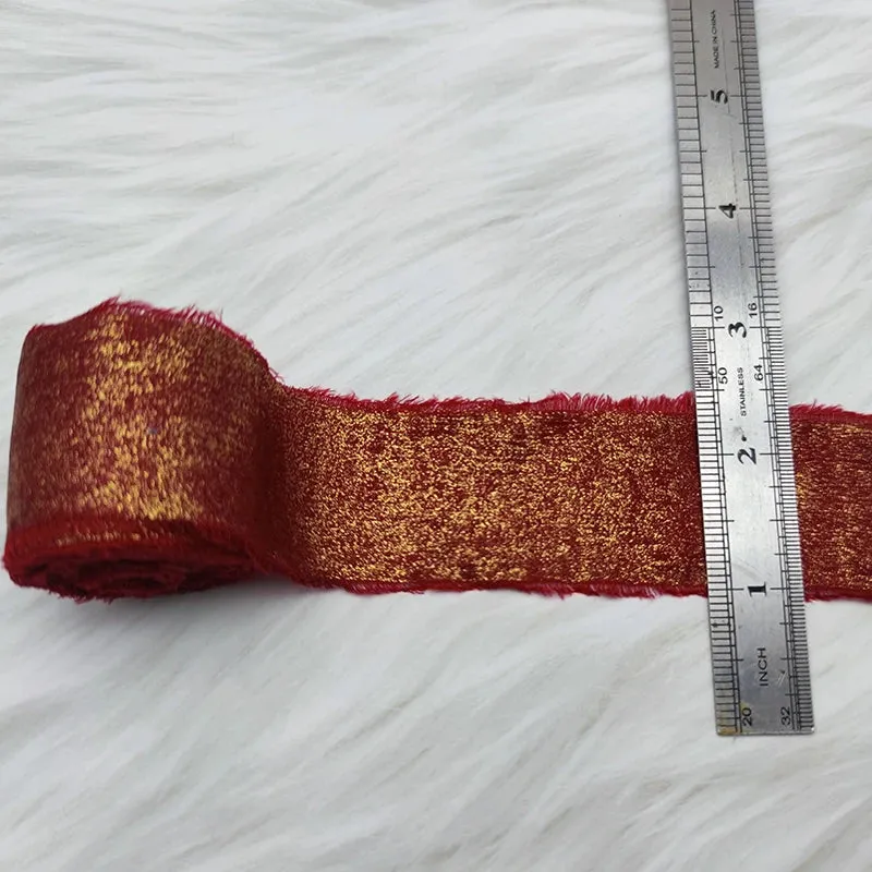 5 Meter / Wired Iridescent Silk Chiffon Ribbon