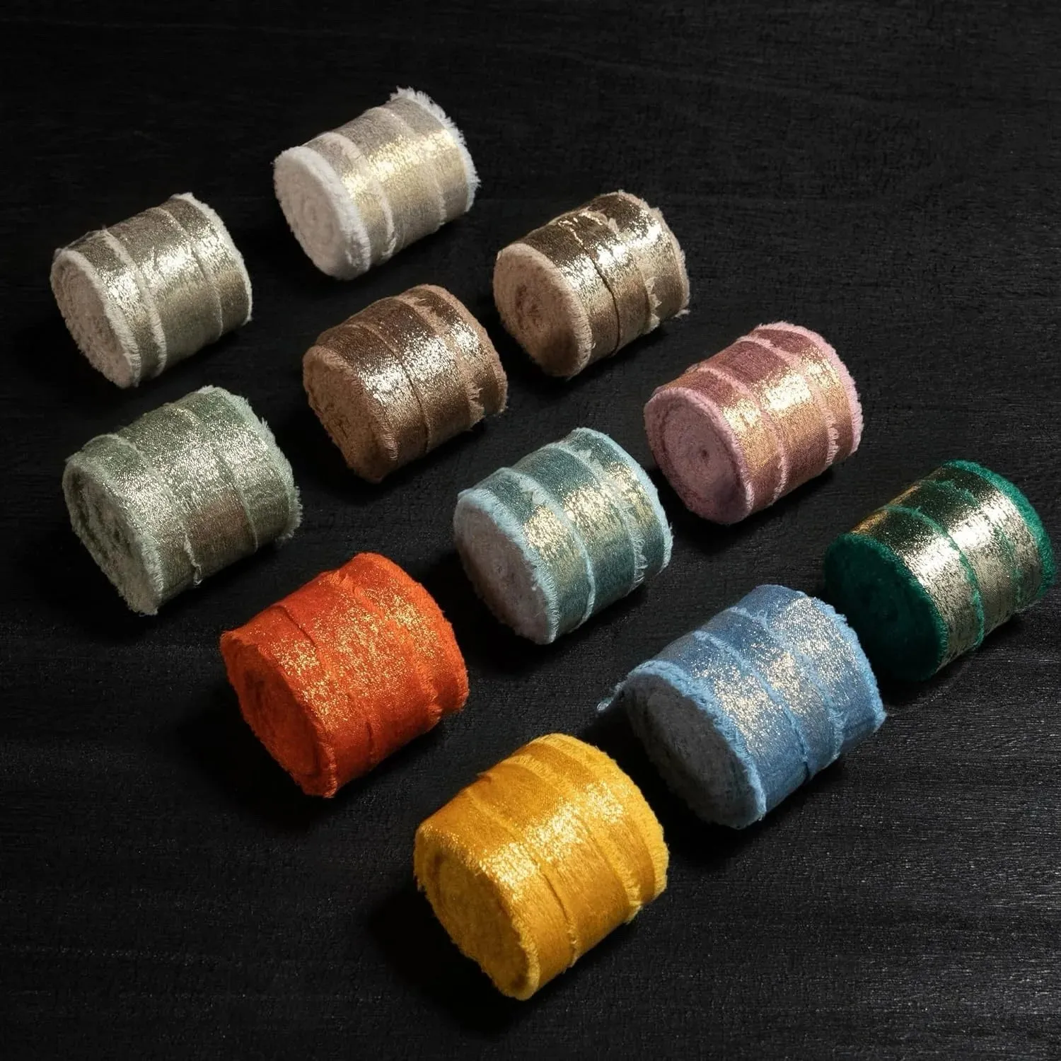 5 Meter / Wired Iridescent Silk Chiffon Ribbon