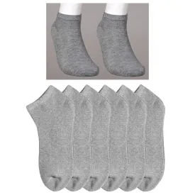 6 Pairs Ankle Socks Low Cut Size 9-11 Grey Soft Comfort Fit Casual Sports Women
