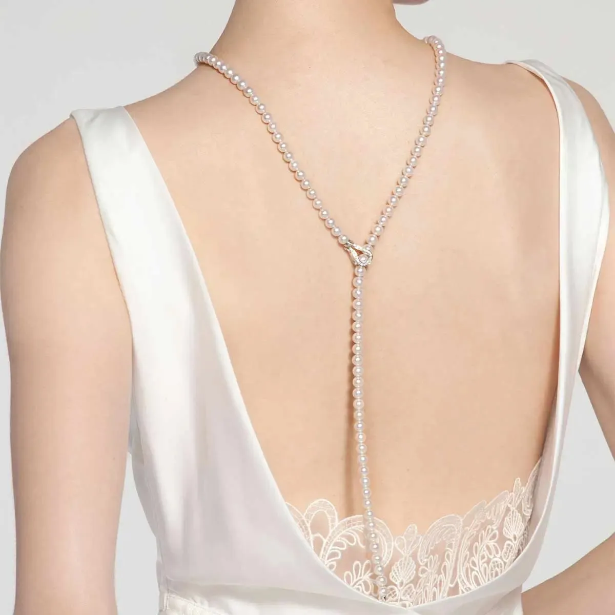 Akoya Pearl 18K White Gold Noble Design Pearl Beaded Necklace