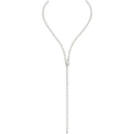 Akoya Pearl 18K White Gold Noble Design Pearl Beaded Necklace