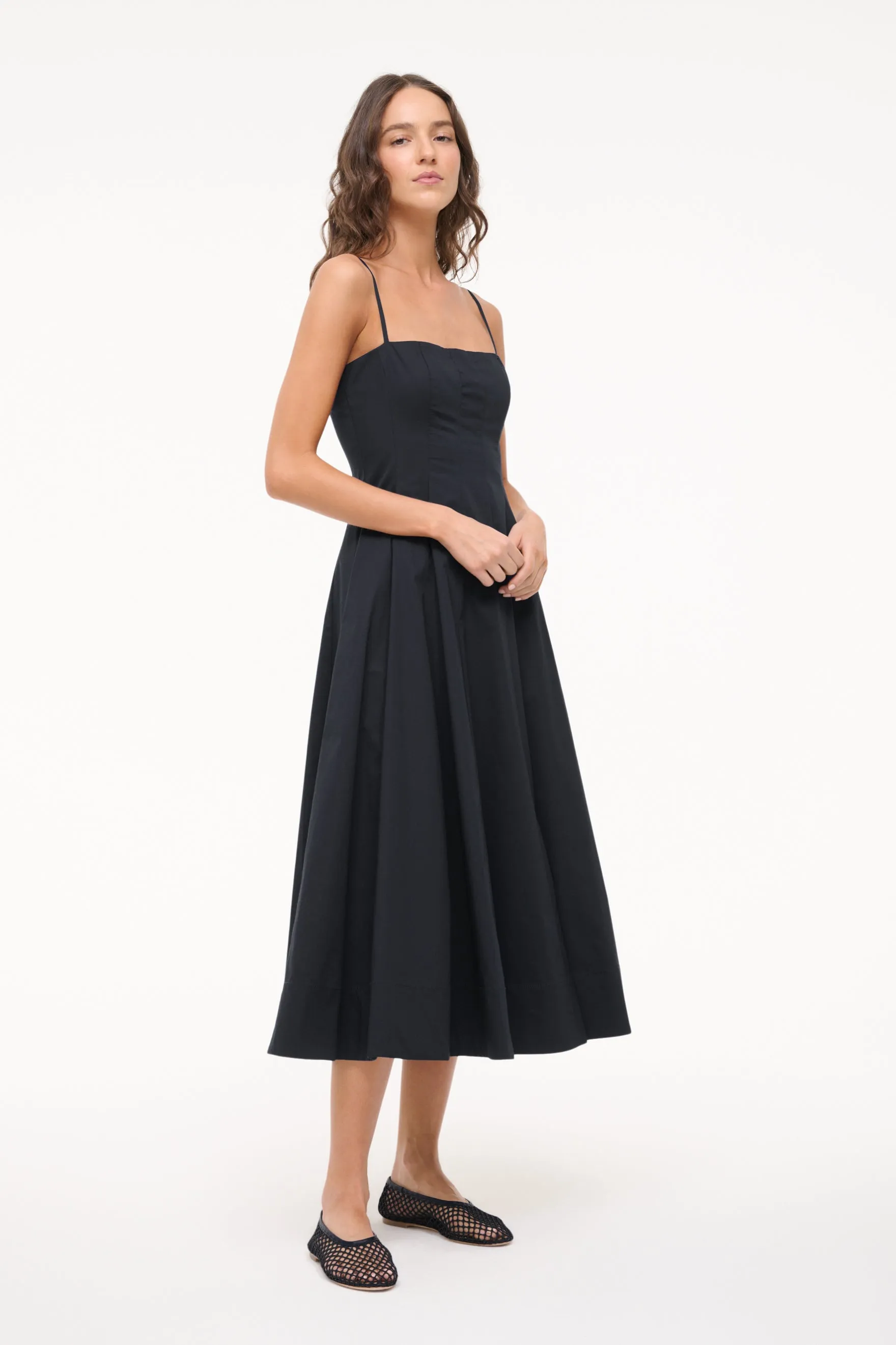 ALBA BALLET FLAT IN BLACK NETTING