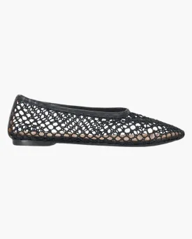 ALBA BALLET FLAT IN BLACK NETTING
