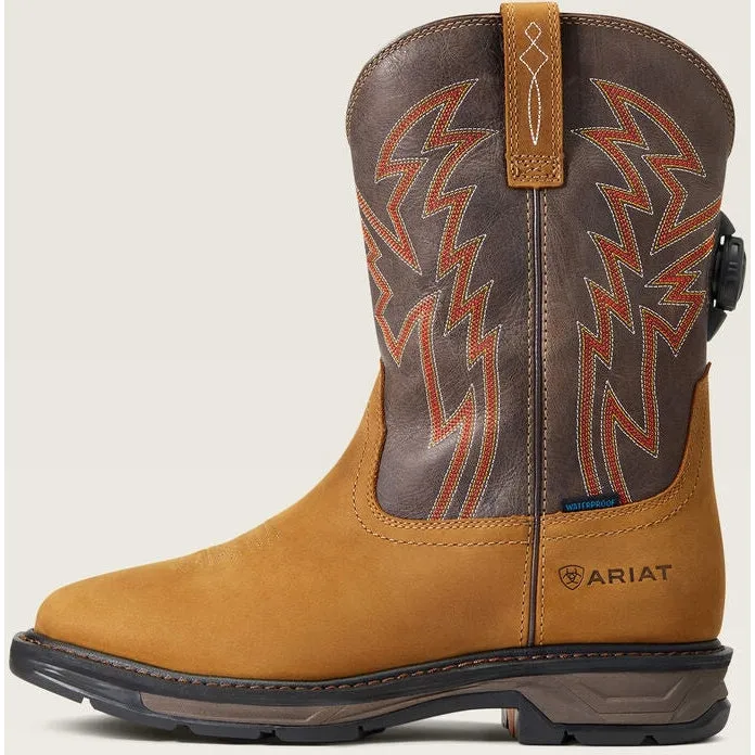 Ariat Men's WorkHog Xt Boa Soft Toe WP Western Work Boot - Bark - 10038921