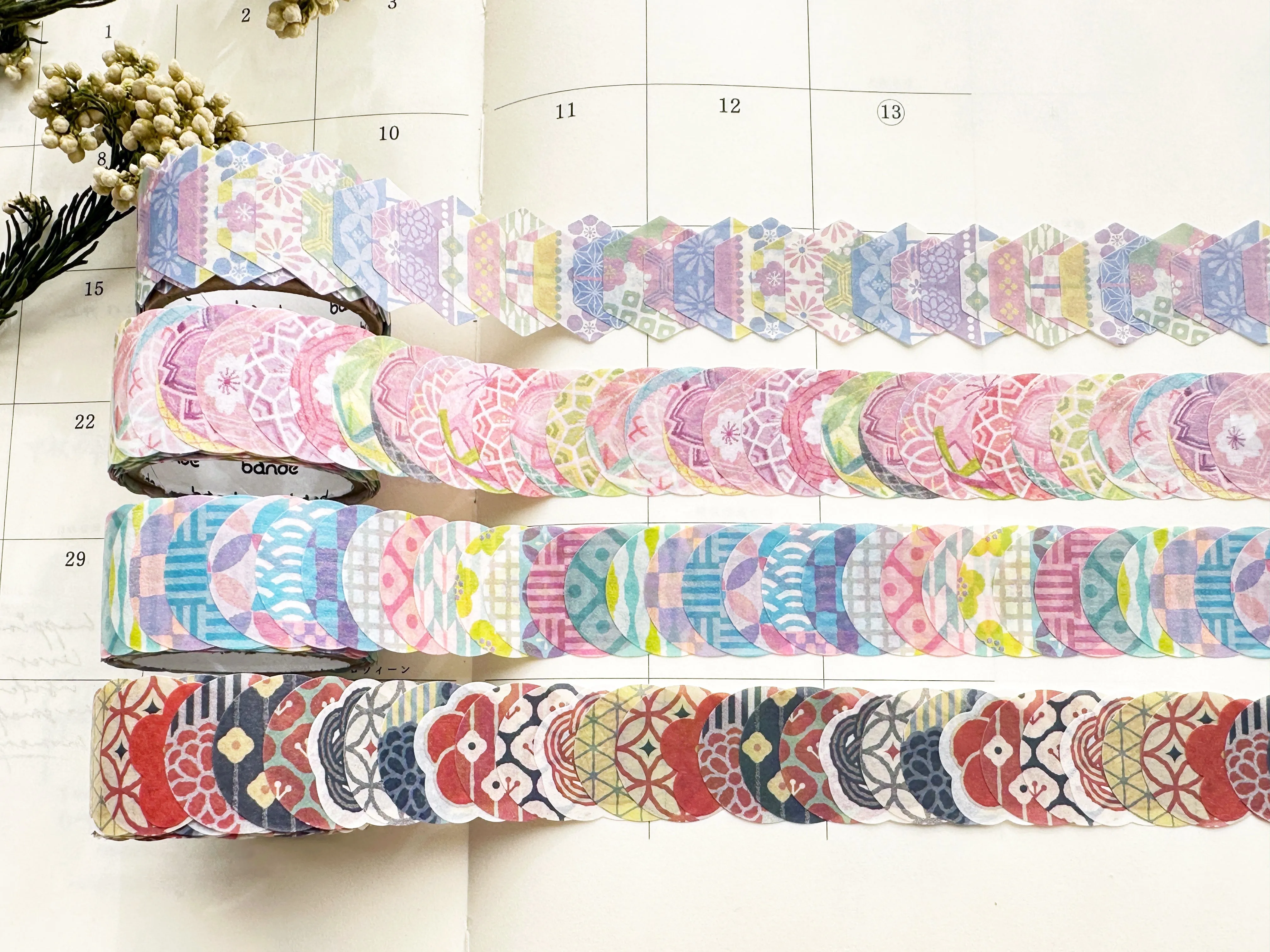 Bande Japanese Washi Masking Roll Stickers - Traditional Japanese Patterns