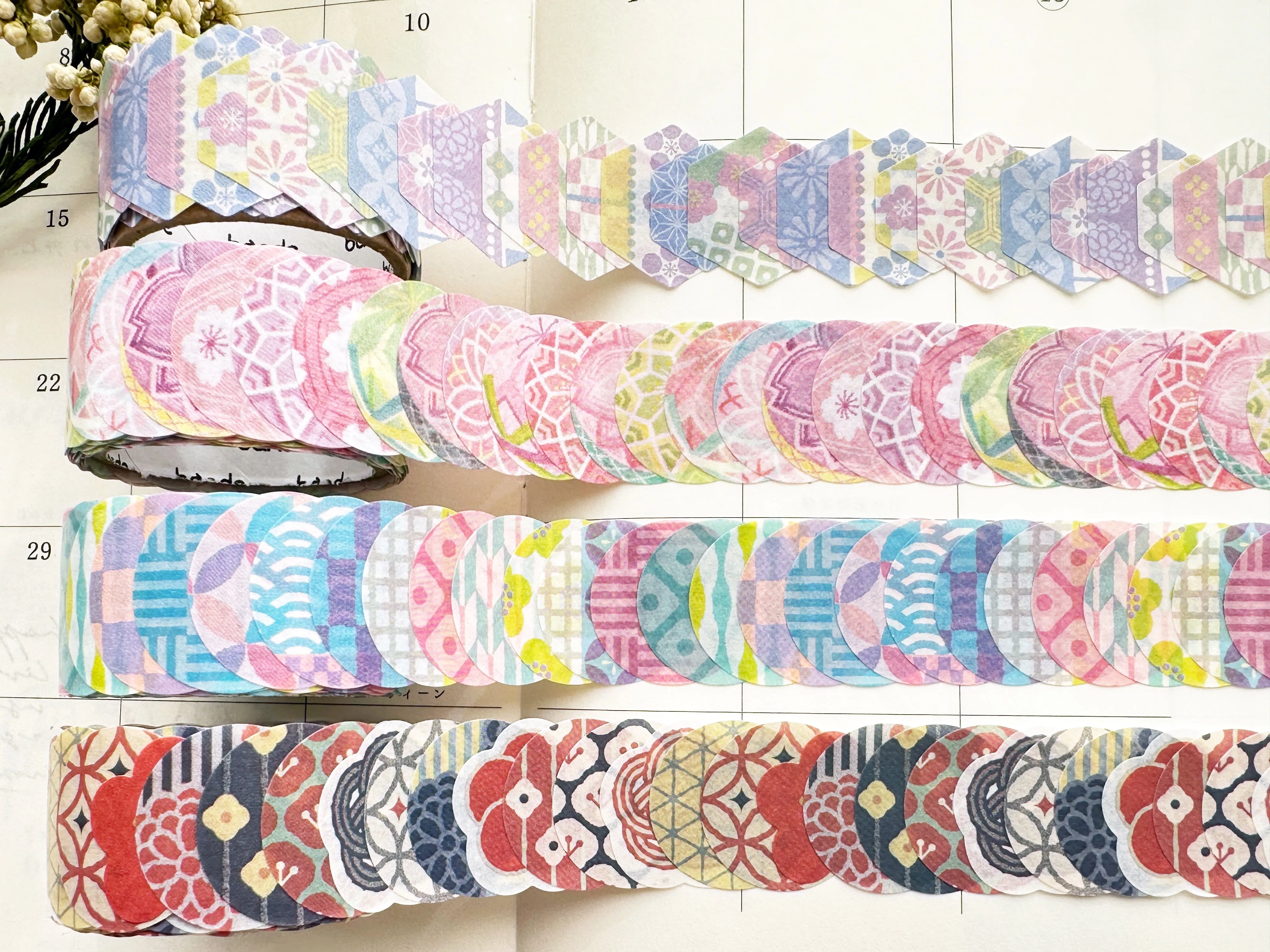 Bande Japanese Washi Masking Roll Stickers - Traditional Japanese Patterns