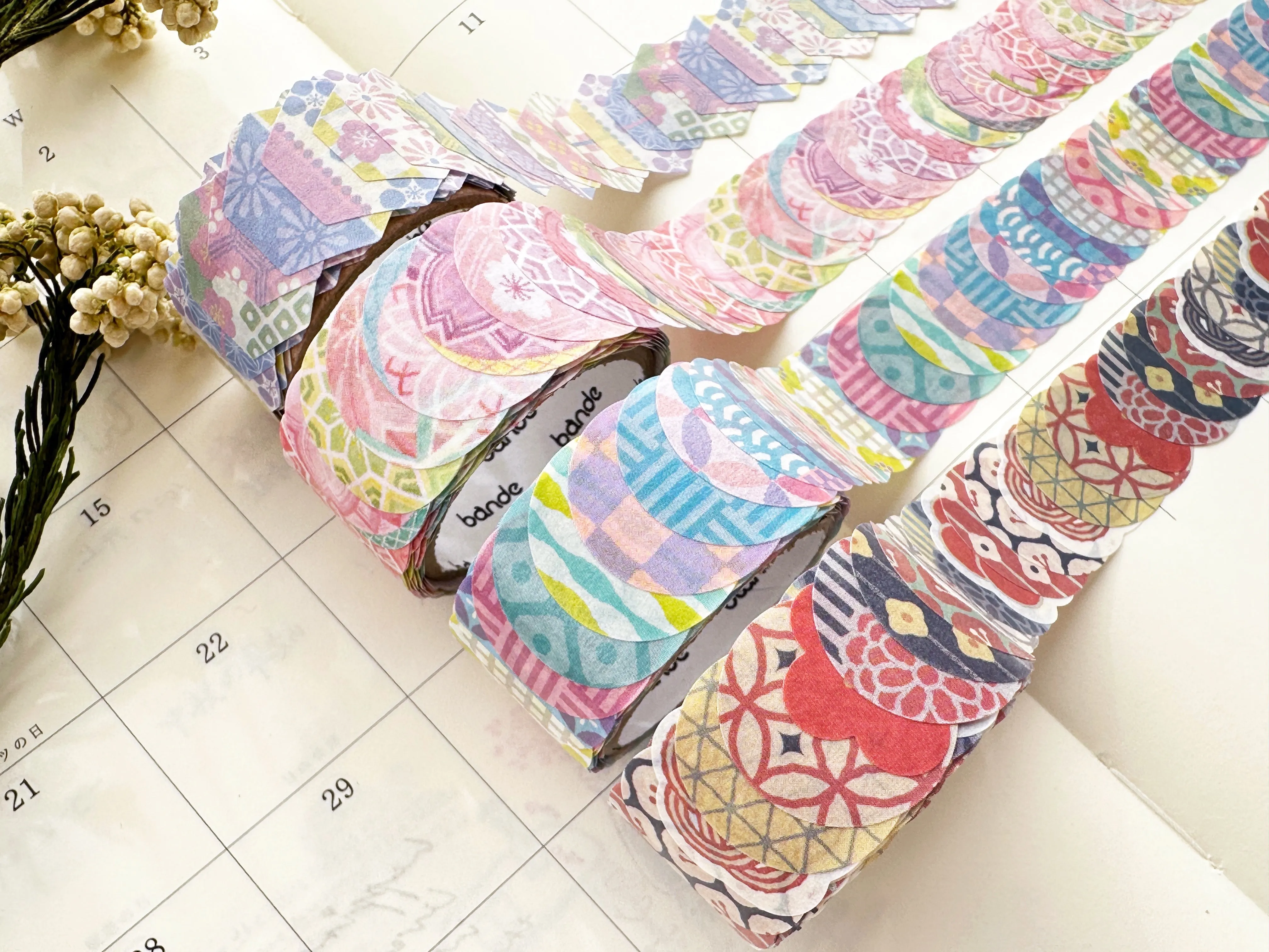 Bande Japanese Washi Masking Roll Stickers - Traditional Japanese Patterns