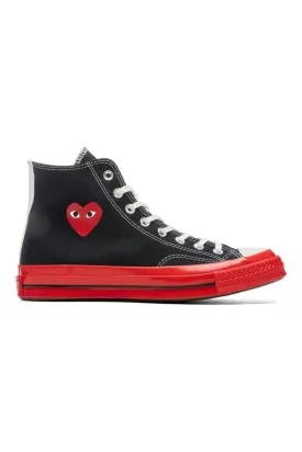 Black CDG Play x Converse Red Sole High Top Sneakers