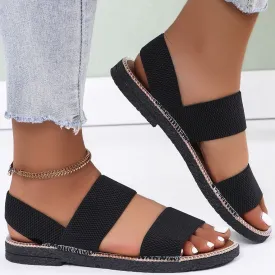 Black Toe Post Flats Sandals