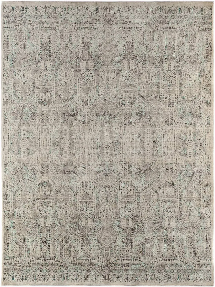 Cambridge Transitional Aqua Blue Machine Made Rug 9'6"x13'9"