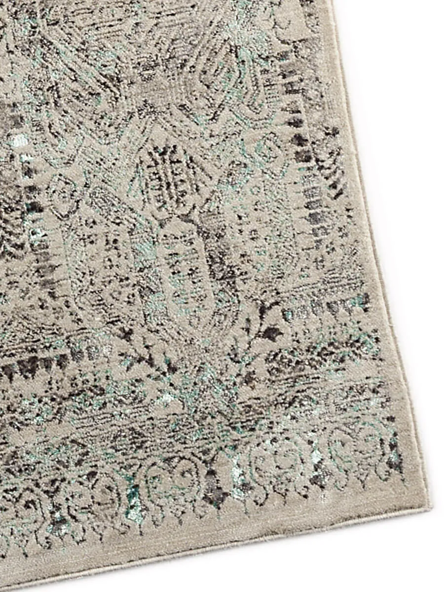 Cambridge Transitional Aqua Blue Machine Made Rug 9'6"x13'9"