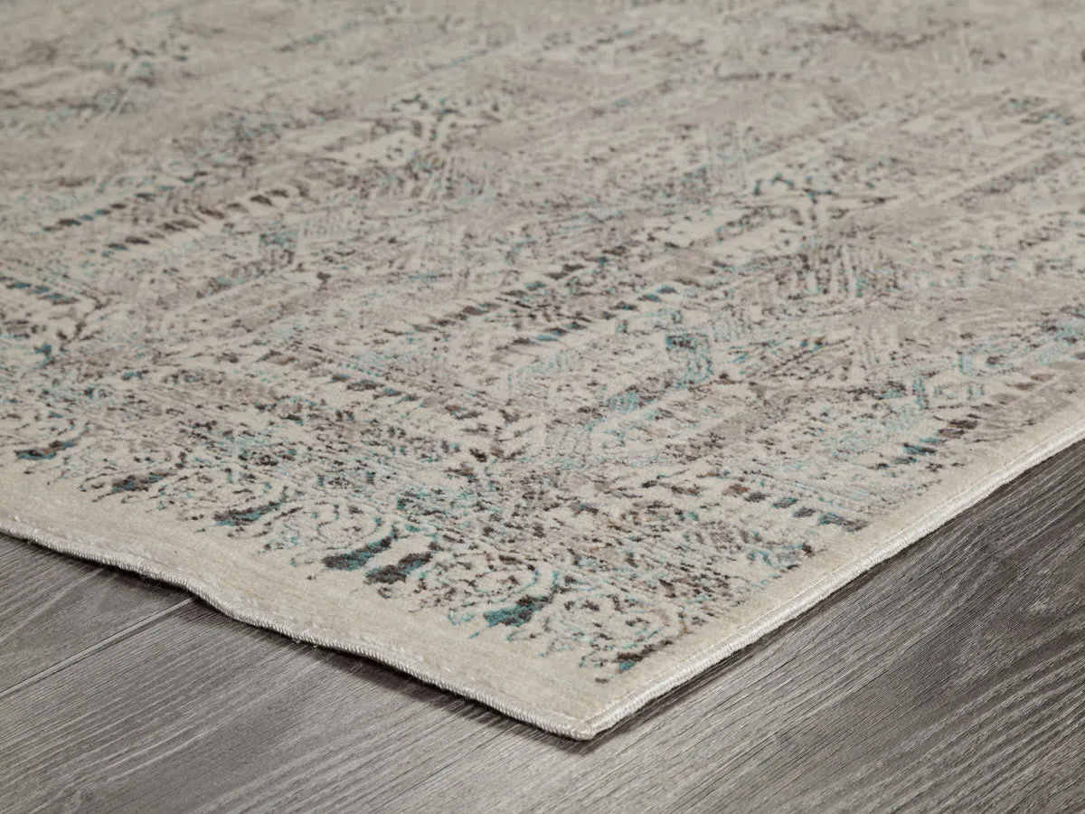 Cambridge Transitional Aqua Blue Machine Made Rug 9'6"x13'9"
