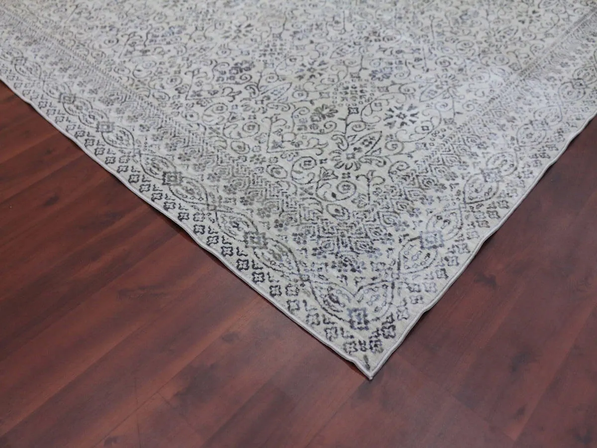 Cambridge Transitional Dove Gray Power-Loomed Rug 7'10"x10'10"
