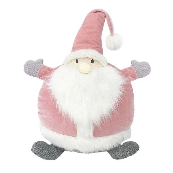 Christmas Pillow | Santa Round Accent Pillow Dusty Rose | Mon Ami Designs