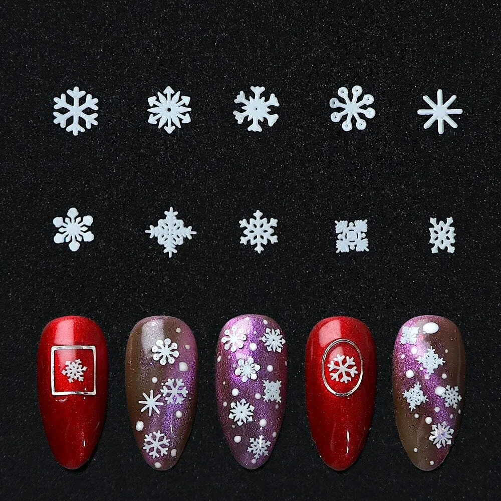 Christmas Snowflakes Stars 3D Nail Art Decoration