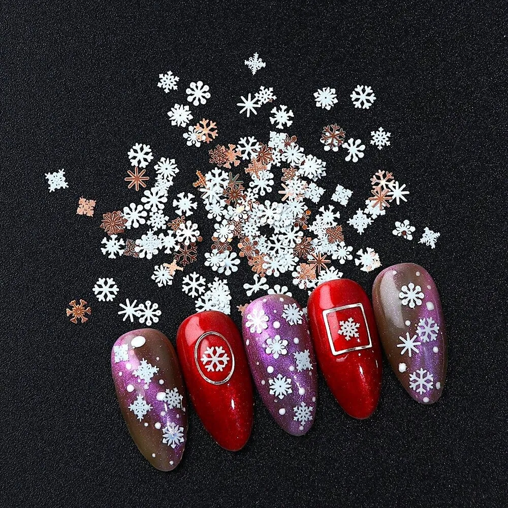 Christmas Snowflakes Stars 3D Nail Art Decoration