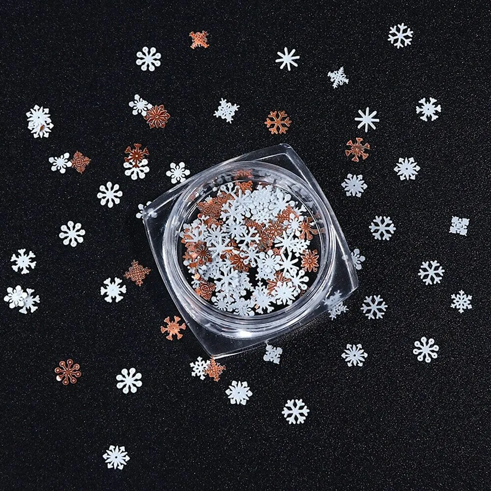 Christmas Snowflakes Stars 3D Nail Art Decoration