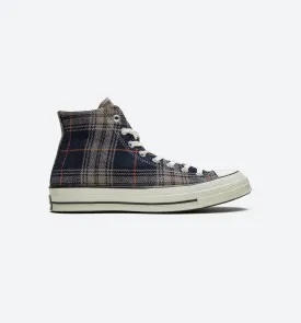 Chuck 70 Plaid High Mens Shoe - Navy/Red