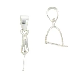 Classic Pinch Bail in Sterling Silver 3.2x15mm