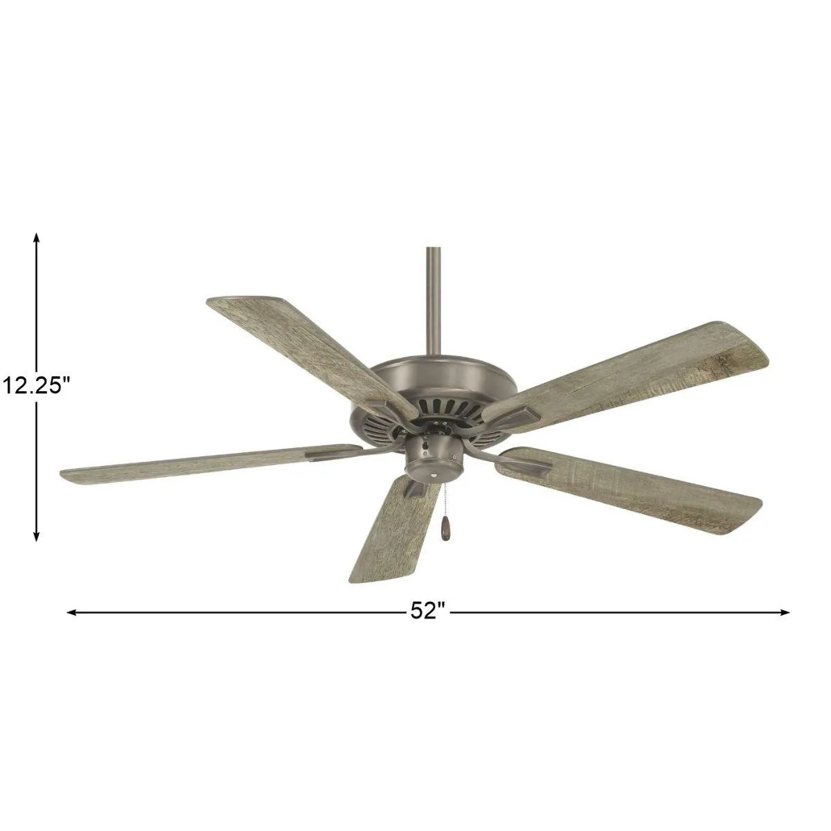 Contractor Plus 52 Inch Ceiling Fan with Pull Chain, Burnished Nickel