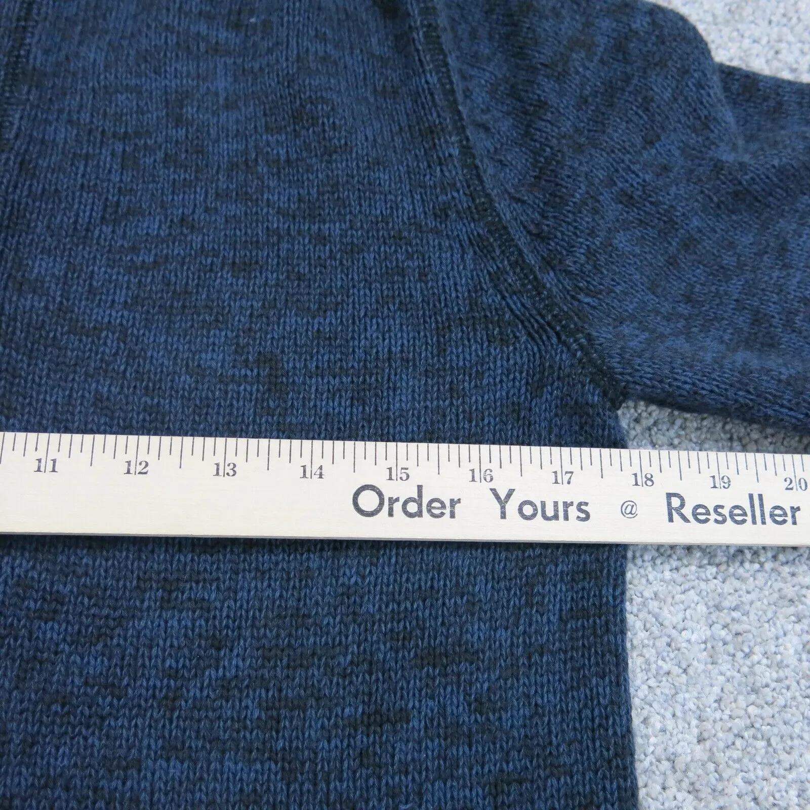 Converse One Star Mens Pullover Sweater Button Mock Neck Long Sleeves Blue S