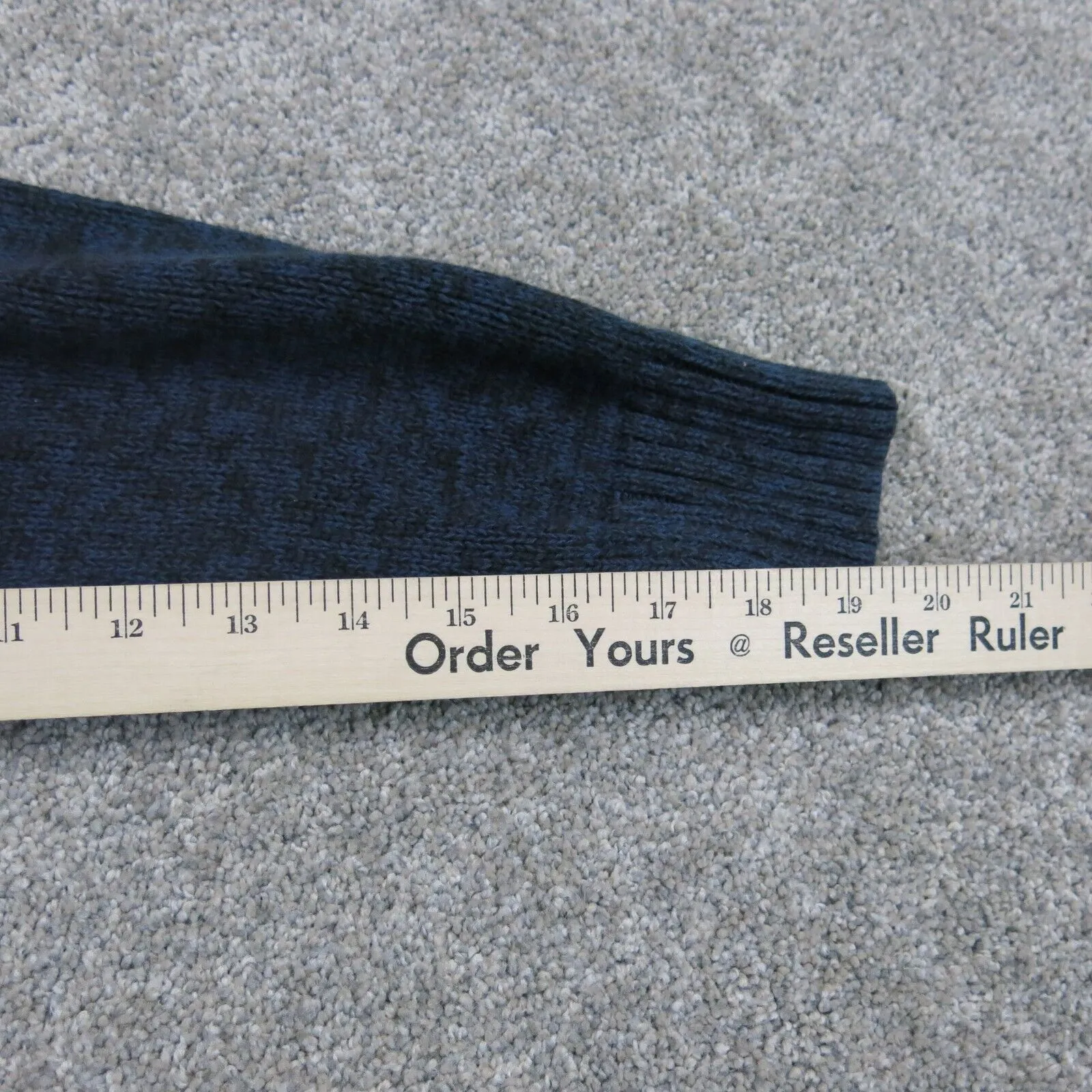 Converse One Star Mens Pullover Sweater Button Mock Neck Long Sleeves Blue S