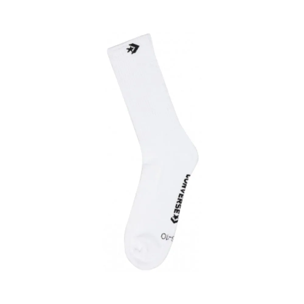 Converse Star Chevron Crew Socks 3 Pack White Black Size 2-8