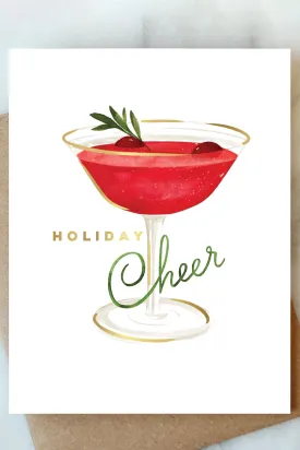 Cranberry Cocktail Greeting Card | Christmas Holiday Card
