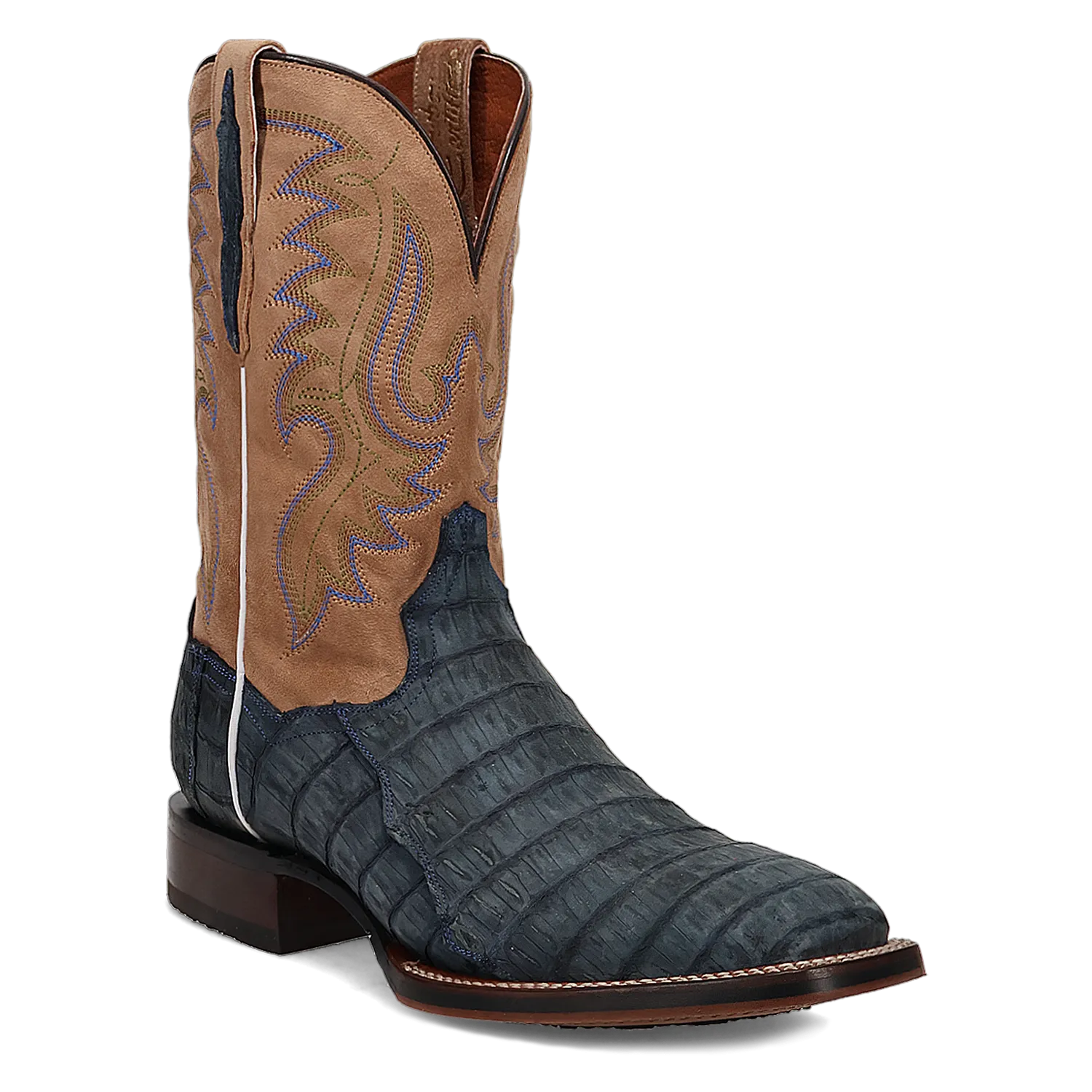 Dan Post Men's 11" Leon Caiman Western Boot - Demin/Tan DP5014