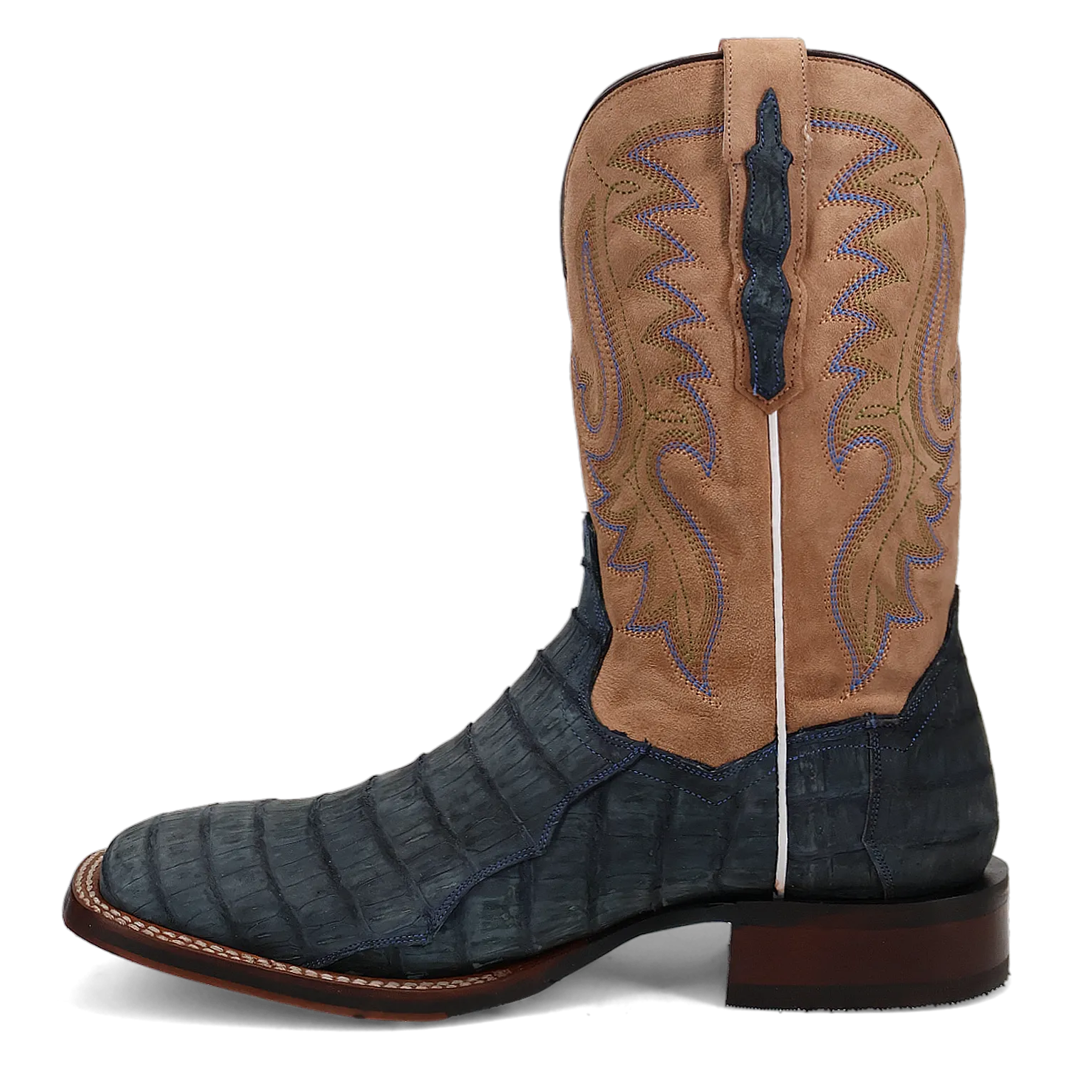 Dan Post Men's 11" Leon Caiman Western Boot - Demin/Tan DP5014