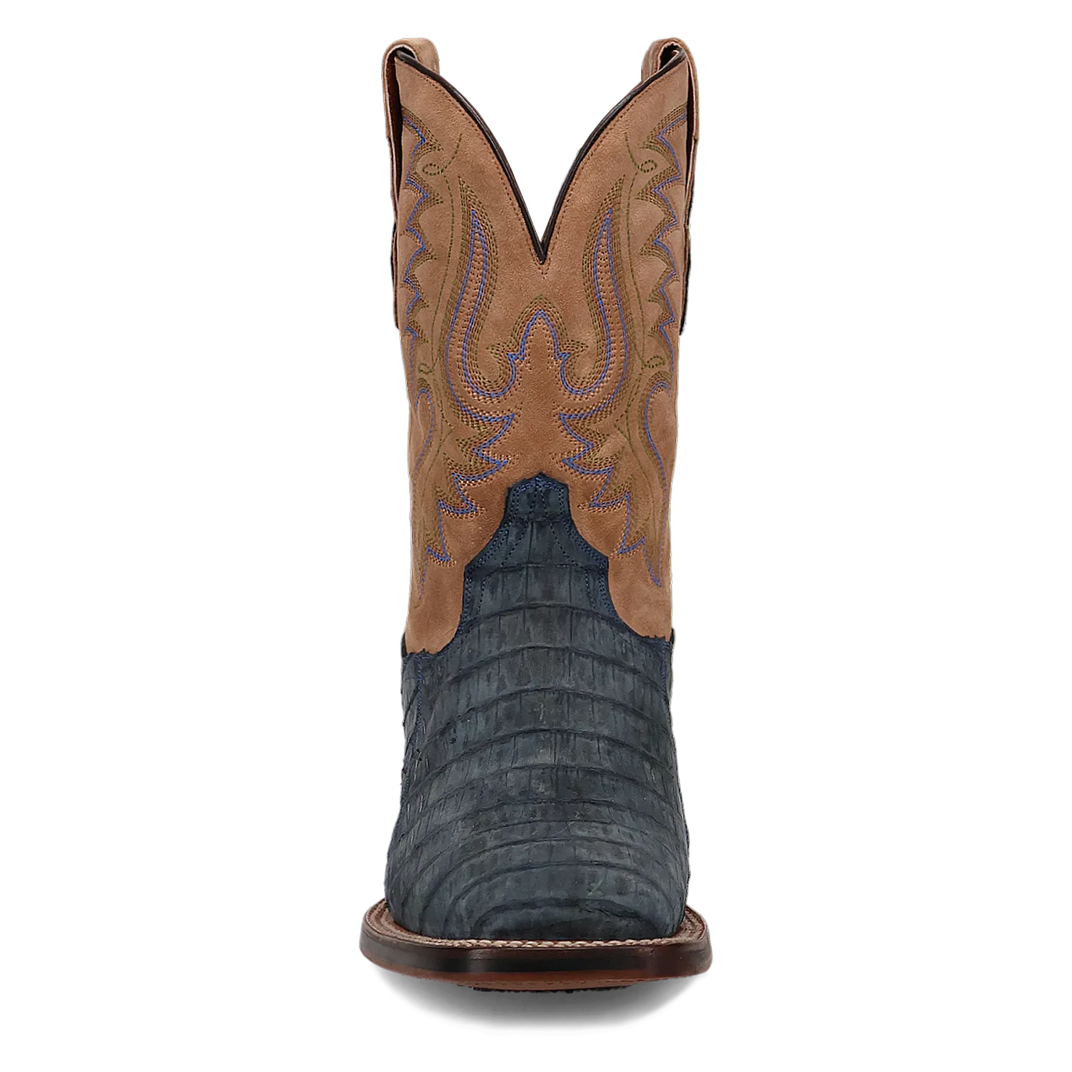 Dan Post Men's 11" Leon Caiman Western Boot - Demin/Tan DP5014