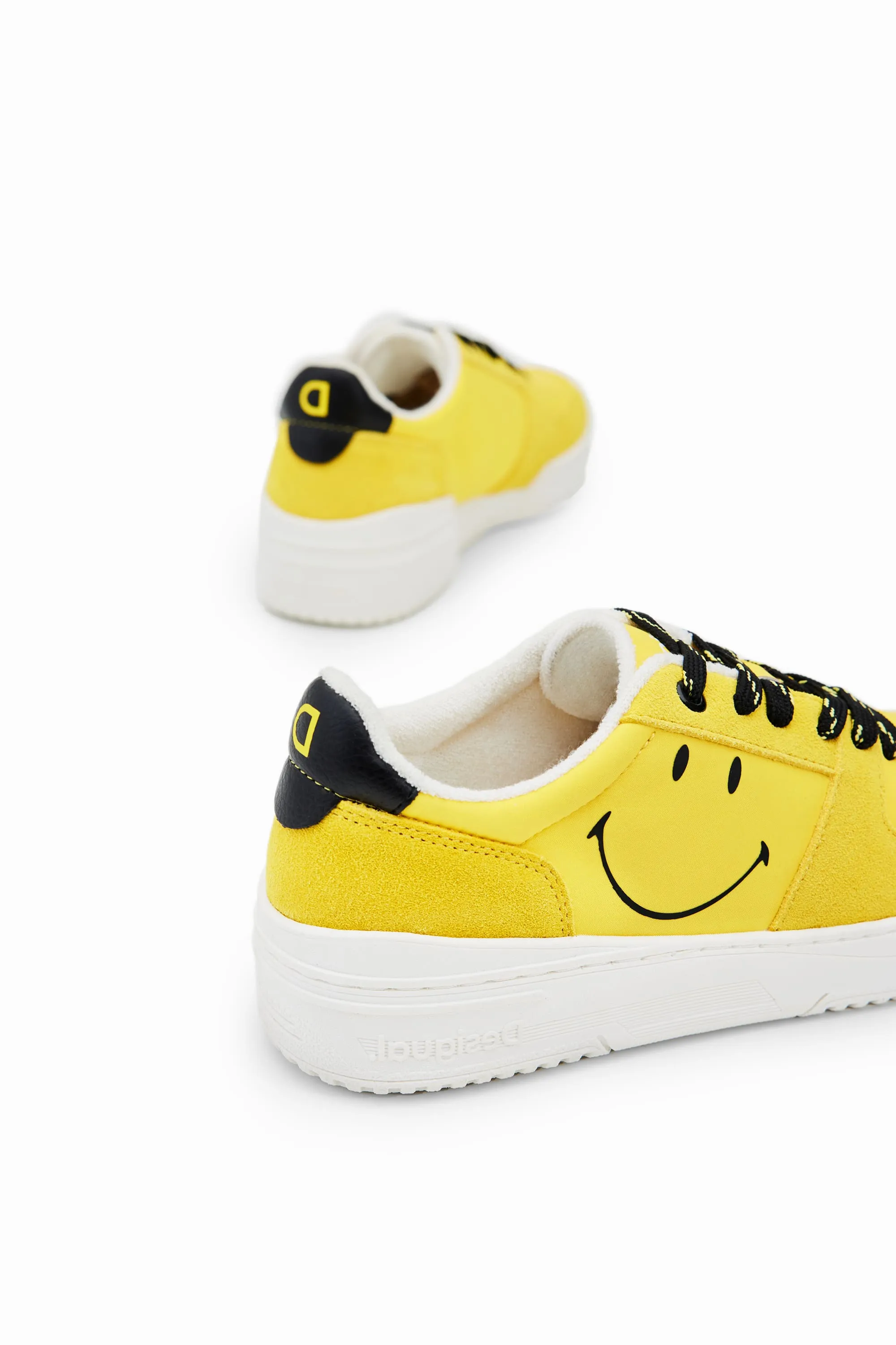 Desigual Metro Smiley Yellow Retro Platform Sneakers 23SSKA49