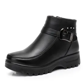 Dyavor Orthopedic Women Ankle Boots Arch Support Warm Waterproof Genuine Leather Fashion