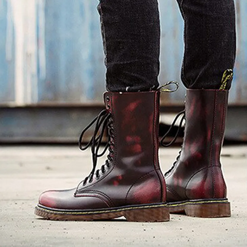 Funki Buys | Boots | Men's Gothic Punk High-Top Combat Boots
