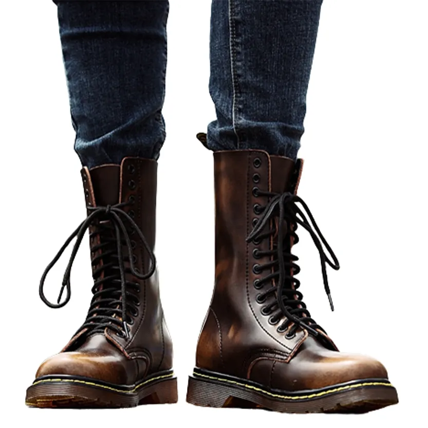 Funki Buys | Boots | Men's Gothic Punk High-Top Combat Boots