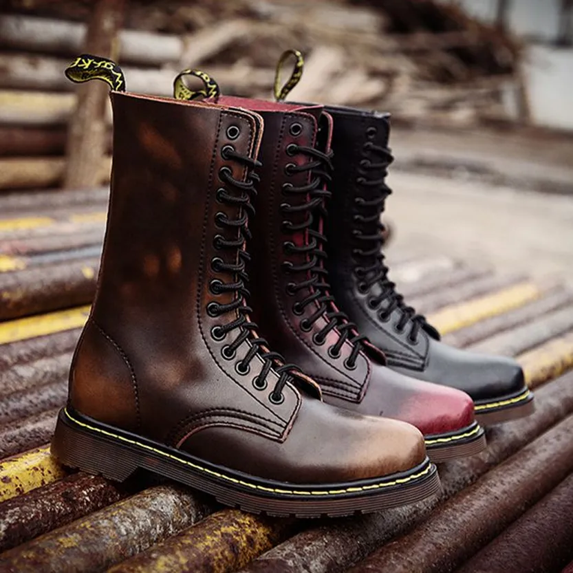 Funki Buys | Boots | Men's Gothic Punk High-Top Combat Boots
