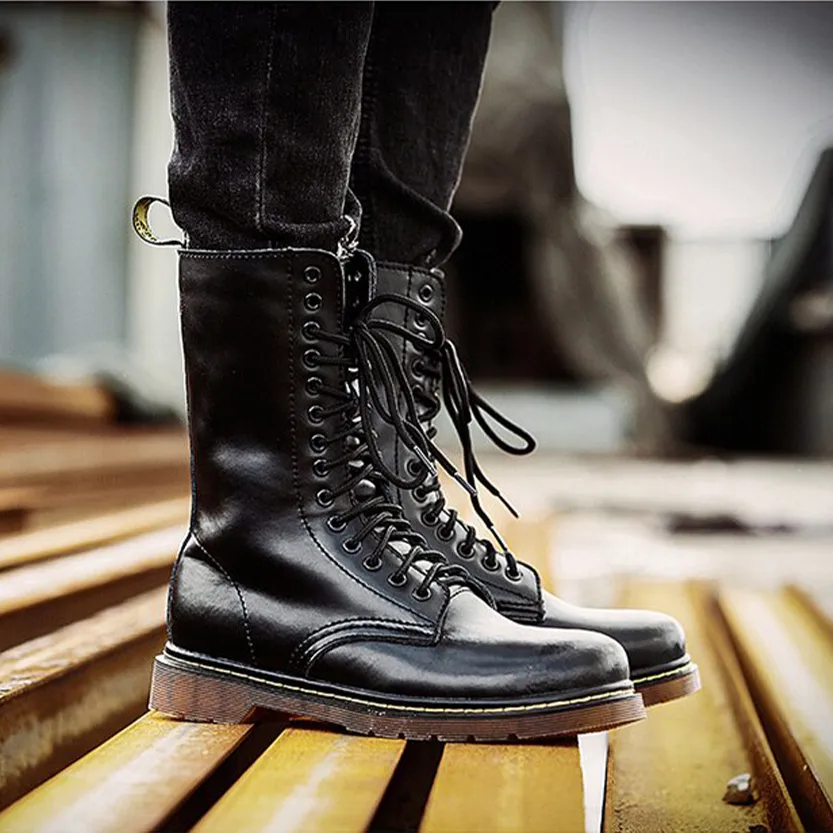 Funki Buys | Boots | Men's Gothic Punk High-Top Combat Boots