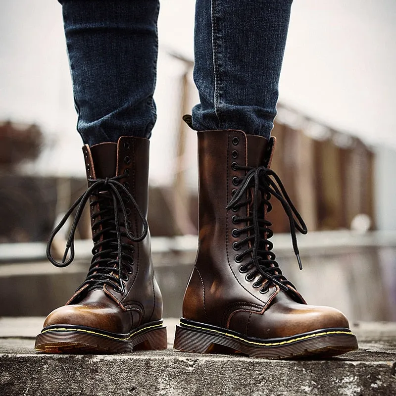Funki Buys | Boots | Men's Gothic Punk High-Top Combat Boots