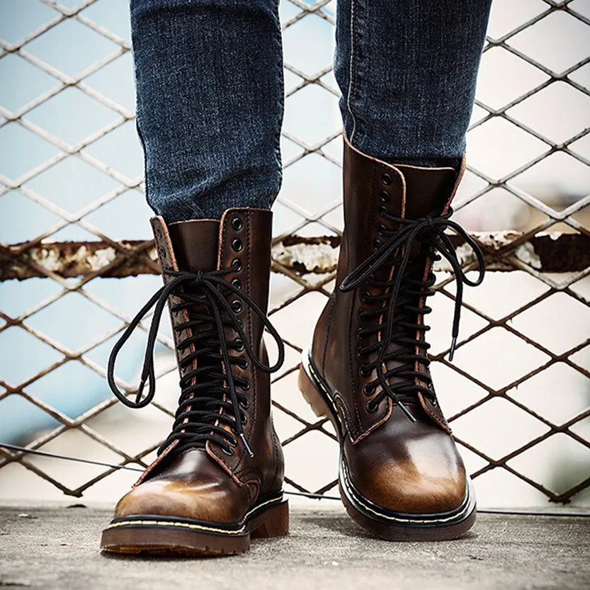 Funki Buys | Boots | Men's Gothic Punk High-Top Combat Boots