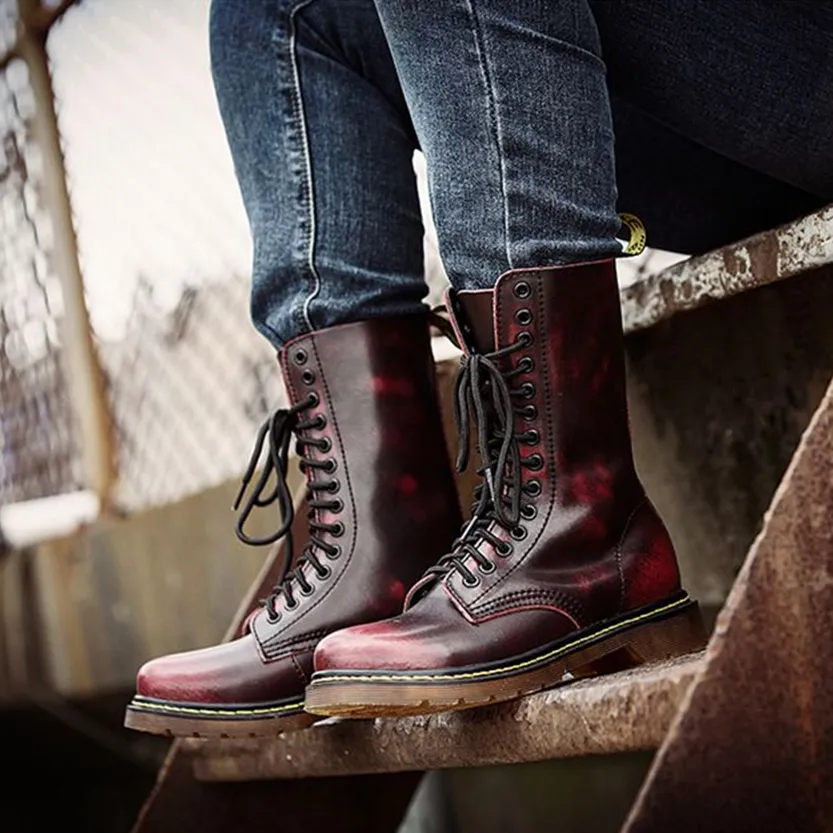 Funki Buys | Boots | Men's Gothic Punk High-Top Combat Boots