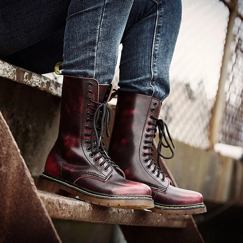 Funki Buys | Boots | Men's Gothic Punk High-Top Combat Boots