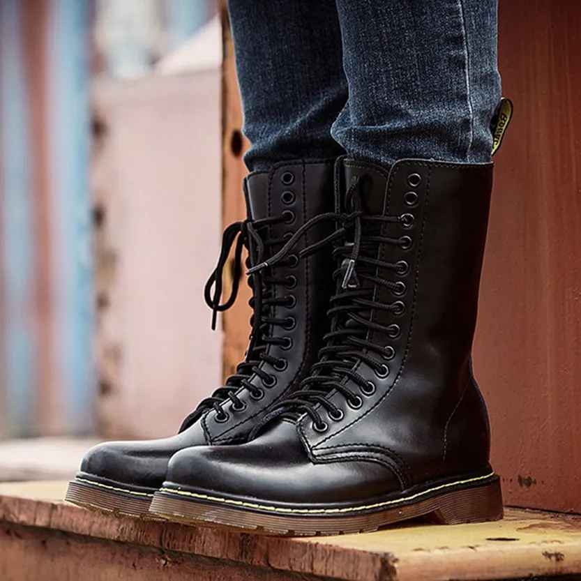 Funki Buys | Boots | Men's Gothic Punk High-Top Combat Boots
