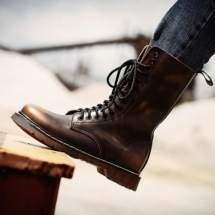 Funki Buys | Boots | Men's Gothic Punk High-Top Combat Boots