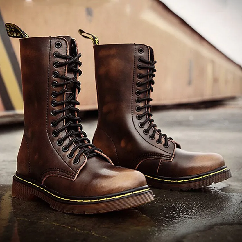 Funki Buys | Boots | Men's Gothic Punk High-Top Combat Boots