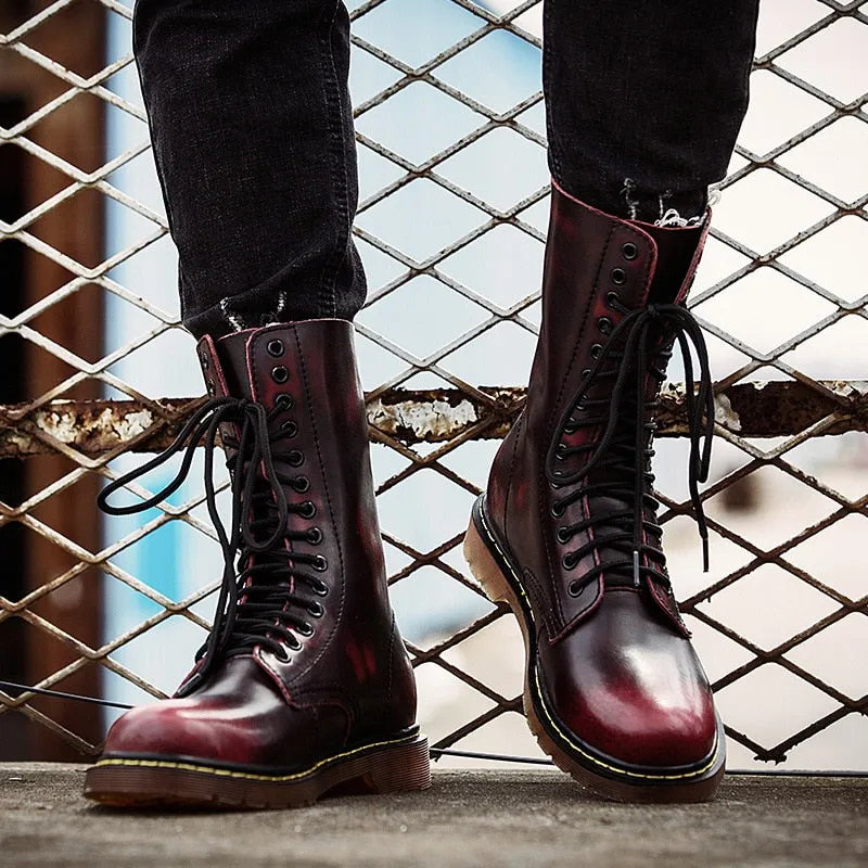 Funki Buys | Boots | Men's Gothic Punk High-Top Combat Boots
